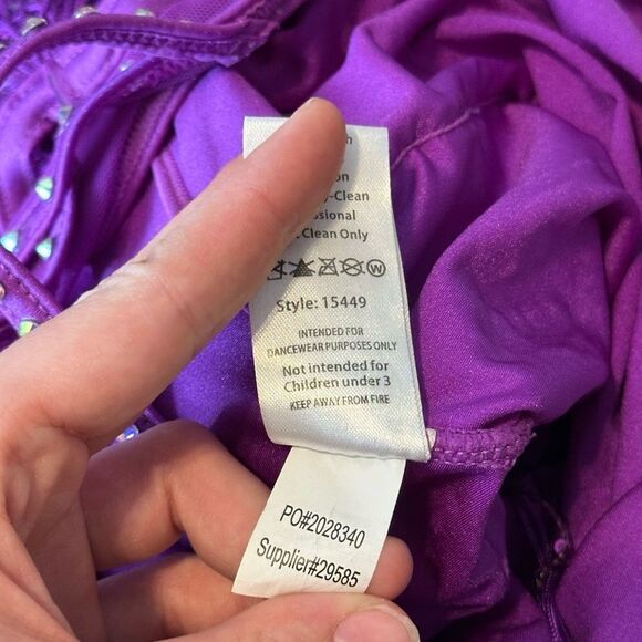 Weissman Dance Purple Fringe Unitard Sparky Flapper Costume Adult Size MA 8/10 - Picture 6 of 9